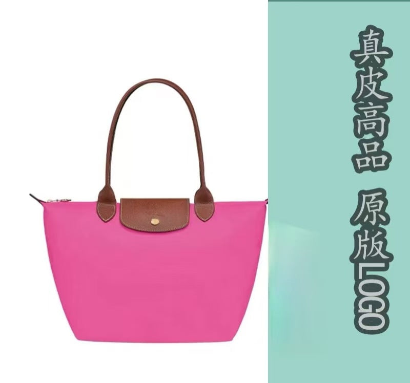 Dumpling Shoulder Tote Bag Leather Splicing