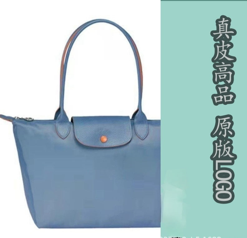 Dumpling Shoulder Tote Bag Leather Splicing