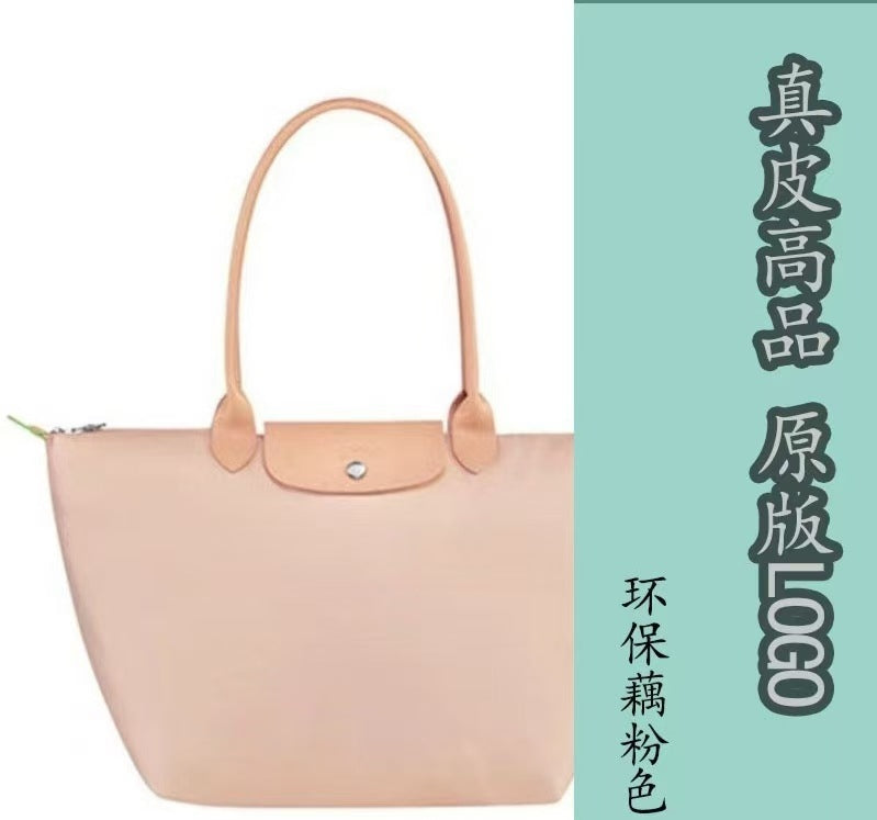 Dumpling Shoulder Tote Bag Leather Splicing