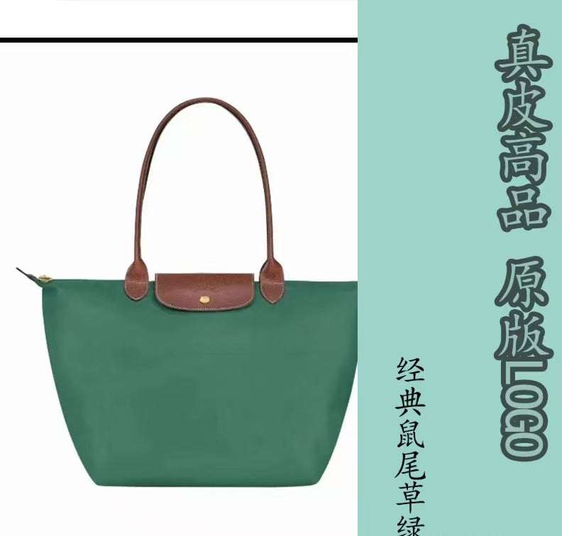 Dumpling Shoulder Tote Bag Leather Splicing