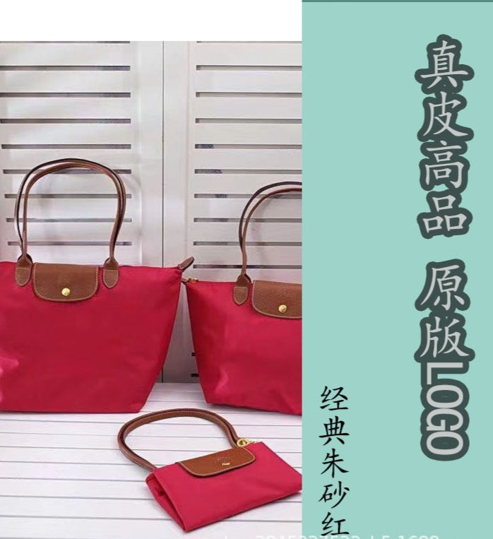 Dumpling Shoulder Tote Bag Leather Splicing