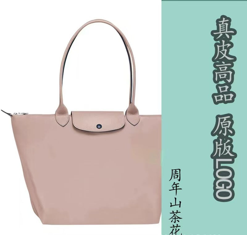 Dumpling Shoulder Tote Bag Leather Splicing