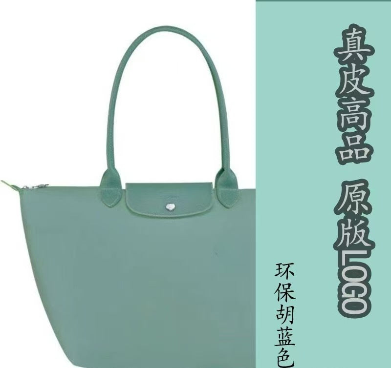 Dumpling Shoulder Tote Bag Leather Splicing